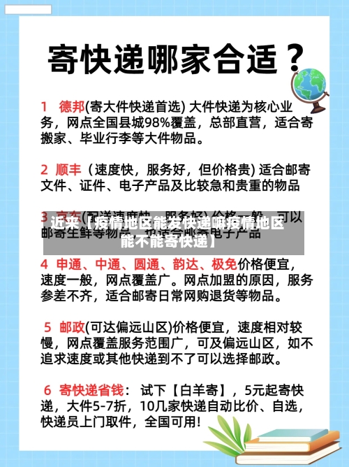 近来【疫情地区能发快递嘛疫情地区能不能寄快递】