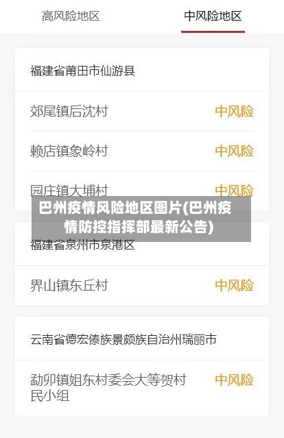 巴州疫情风险地区图片(巴州疫情防控指挥部最新公告)-第2张图片