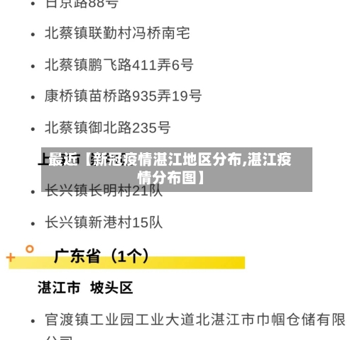 最近【新冠疫情湛江地区分布,湛江疫情分布图】