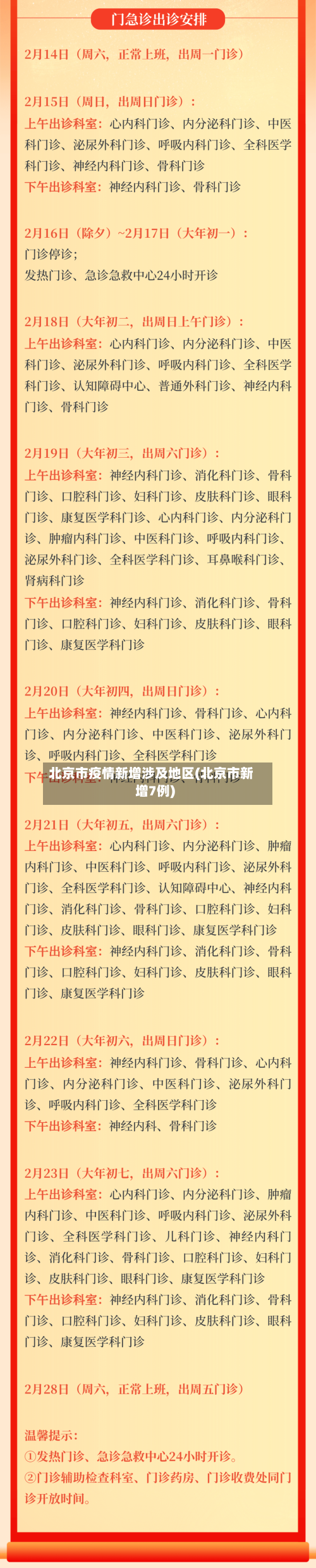 北京市疫情新增涉及地区(北京市新增7例)