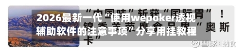 2026最新一代“使用wepoker透视辅助软件的注意事项”分享用挂教程-第2张图片