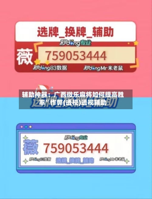辅助神器：广西微乐麻将如何提高胜率”作弊(透视)透视辅助-第3张图片