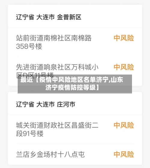 最近【疫情中风险地区名单济宁,山东济宁疫情防控等级】