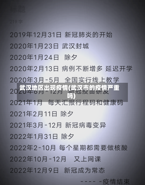 武汉地区出现疫情(武汉市的疫情严重吗)