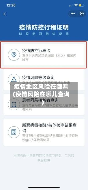 疫情地区风险在哪看(疫情风险在哪儿查询)-第2张图片