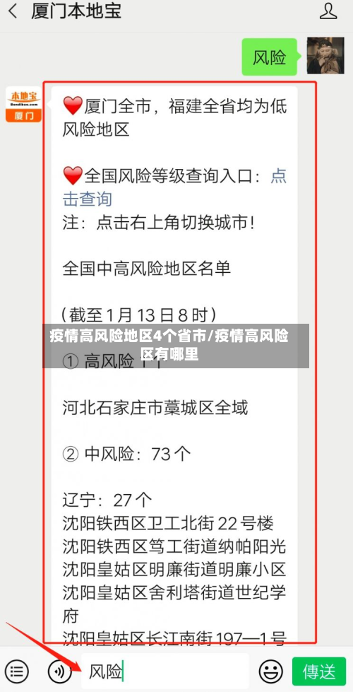 疫情高风险地区4个省市/疫情高风险区有哪里-第3张图片