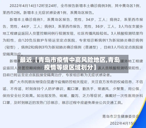 最近【青岛市疫情中高风险地区,青岛疫情等级区域划分】-第3张图片